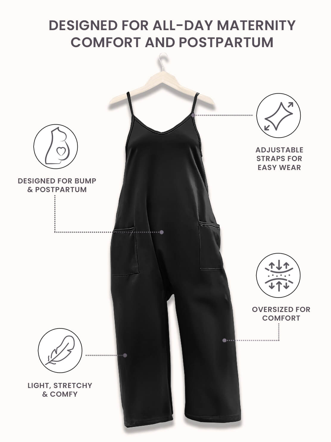 Baby Bump Oversized Jumpsuit - Maternity & Postpartum